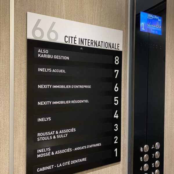 FaceB Directory ascenseur signalétique